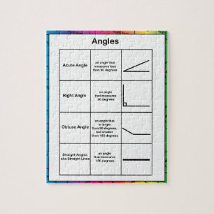 Wiskunde Hoeken Geometrie Regenboogachtergrond Legpuzzel