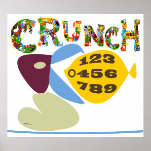 Wiskunde humor 'crunch numbers' illustratie Afdruk Poster