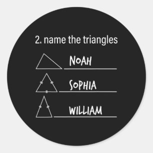 Wiskunde humor grappige naam de driehoeken Noah So Ronde Sticker