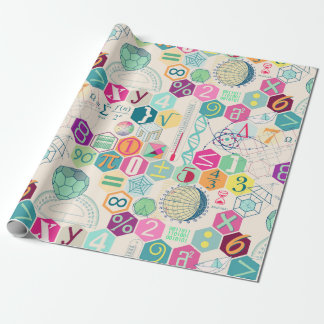 Wiskunde in kleur (roze) cadeaupapier