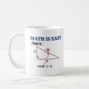 wiskunde Is Easy Funny Coffee Mok - Cadeau voor st