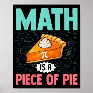 Wiskunde is een stuk taart Leuke Pi-dag Wiskundeli Poster