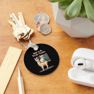Wiskunde is geen prob-llama plezier & Schattigee W Sleutelhanger