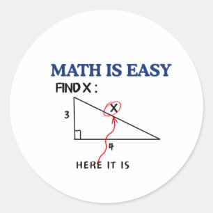 Wiskunde Is Makkelijk Vind X Hier Is Het Grappige Ronde Sticker