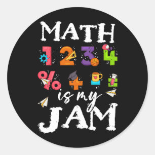Wiskunde is mijn Jam Teacher-waardering Algebra Eq Ronde Sticker