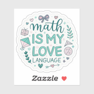 Wiskunde is mijn liefdestaal Cute Pastel Nerdy S Sticker