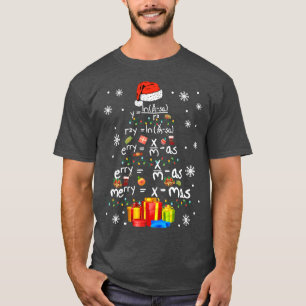 Wiskunde kerstboom met Santa Hat Wiskunde docent c T-shirt