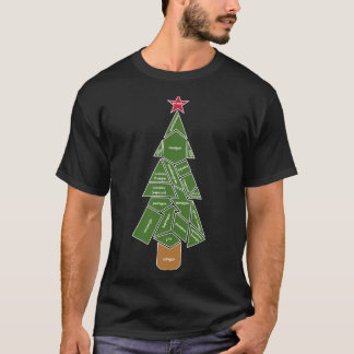 Wiskunde kerstboom van leraar, gemaakt van vormen  t-shirt