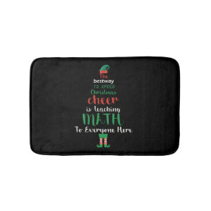 Wiskunde Kerstleraar Elf Gift-design Badmat