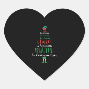 Wiskunde Kerstleraar Elf Gift-design Hart Sticker