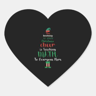 Wiskunde Kerstleraar Elf Gift-design Hart Sticker