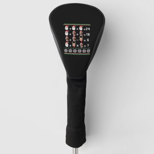 Wiskunde kerstleraar golfheadcover (Voorkant)