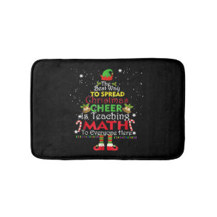 Wiskunde Kerstleraar Shirt Elf met kerstmis Badmat