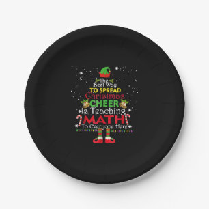 Wiskunde Kerstleraar Shirt Elf met kerstmis Papieren Bordje