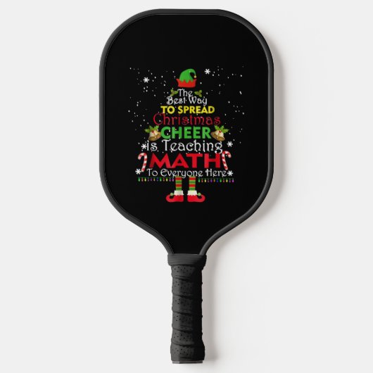 Wiskunde Kerstleraar Shirt Elf met kerstmis Pickleball Paddle (Voorkant)