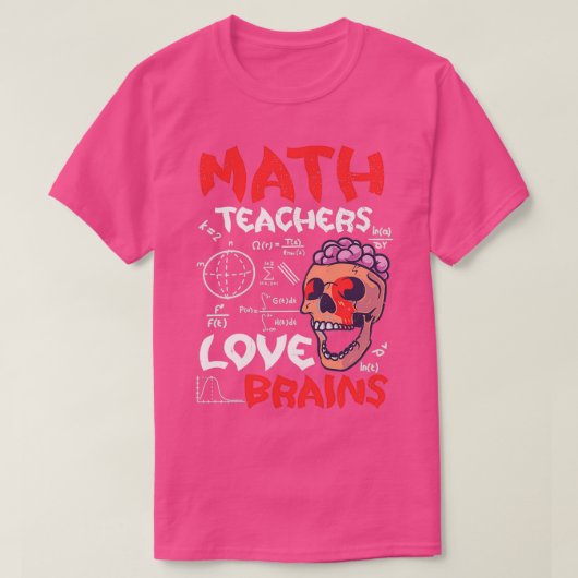 Wiskunde Leerkrachten houden van breinen Halloween T-shirt (Design voorkant)