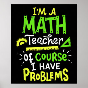Wiskunde Leerschool Probleem Funny Poster