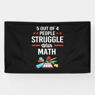 Wiskunde leraar 5 van de 4 personen spandoek