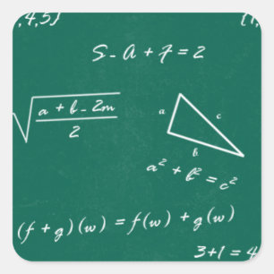 wiskunde leraar algebra geek vierkante sticker