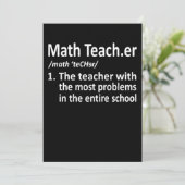 Wiskunde leraar definitie wiskunde Wiskunde studen Bedankkaart (Staand voorkant)