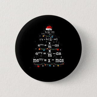 Wiskunde leraar kerstmis Wiskunde Merry Xmas Tree  Ronde Button 5,7 Cm
