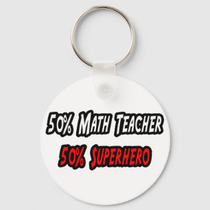 Wiskunde leraar/superheld sleutelhanger
