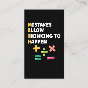 Wiskunde leraar voorschoolwiskundige visitekaartje