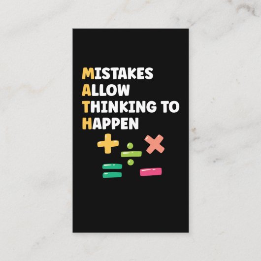 Wiskunde leraar voorschoolwiskundige visitekaartje (Voorkant)