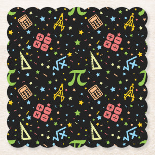 Wiskunde leraar - wiskundegegevens geek symbolen kartonnen onderzetters