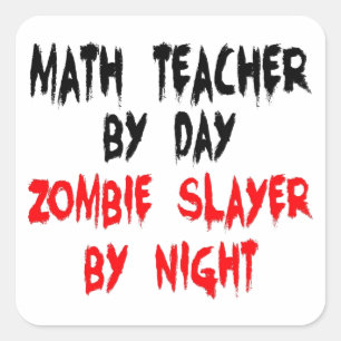 Wiskunde leraar Zombie-laag Vierkante Sticker