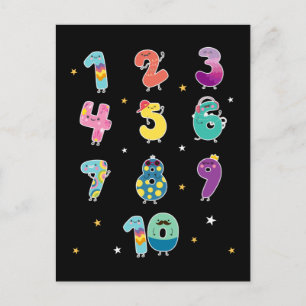Wiskunde leren Cute Numbers Prek Mathematica Briefkaart