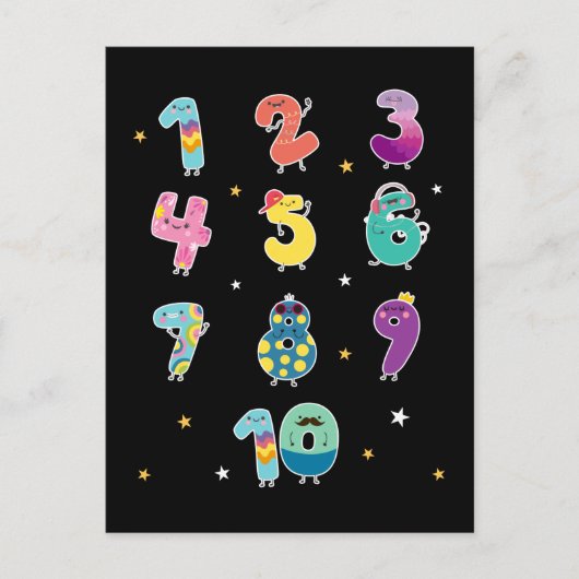 Wiskunde leren Cute Numbers Prek Mathematica Briefkaart (Voorkant)