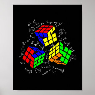 Wiskunde Lover Cuber Speed Cubing Puzzels Funny Cu Poster