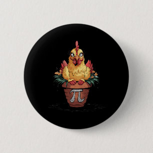 Wiskunde Lover Geek 3.14 Funny Chicken Pot Pi Day Ronde Button 5,7 Cm