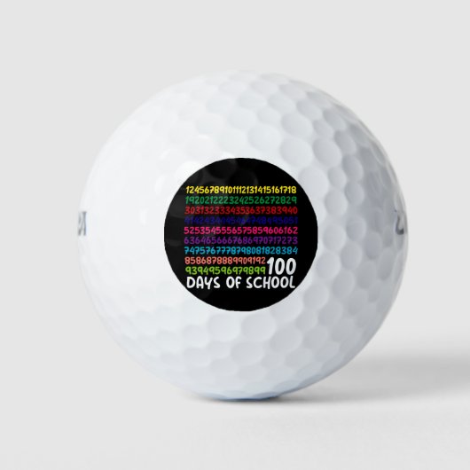 Wiskunde Nummers 100e Dag van de School Docent Kin Golfballen (Voorkant)