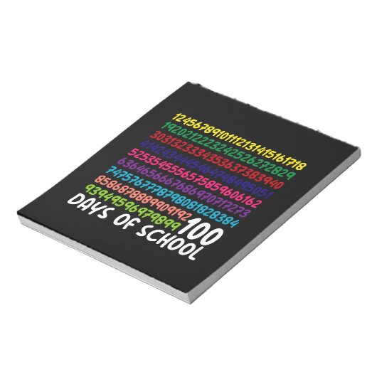 Wiskunde Nummers 100e Dag van de School Docent Kin Notitieblok (Gedraaid)