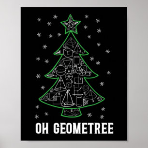 Wiskunde Oh Geometree Nerd Student Pi Dag Kerstmis Poster