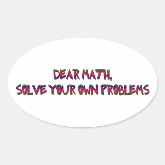 wiskunde ovale sticker (Voorkant)