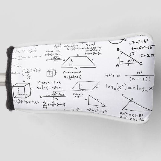 wiskunde Patroon Science School Schets Tekenen Gee Golfheadcover (Voorkant)