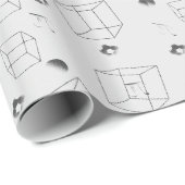 Wiskunde patroon zwart-wit cadeaupapier (Rol Hoek)