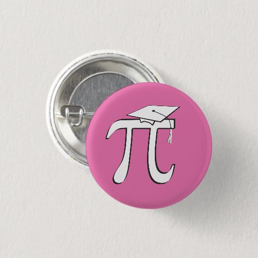 Wiskunde Pi Afstuderen - Roze en witte Button (Voorkant /achterkant)
