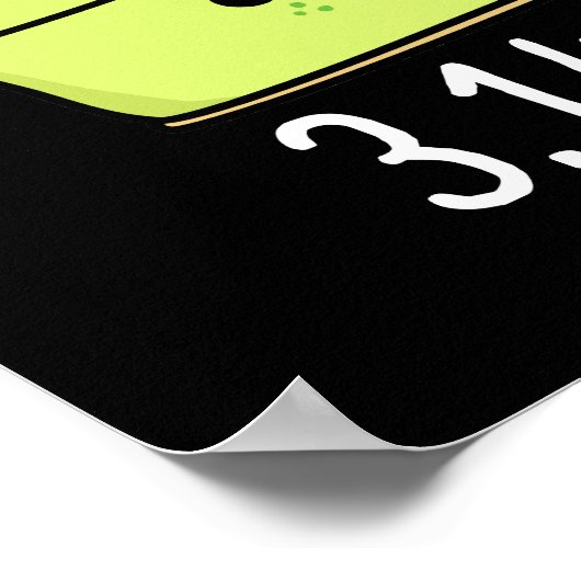 Wiskunde Pi Nummer Funny Pie Dark BG Poster (Hoek)