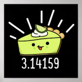 Wiskunde Pi Nummer Funny Pie Dark BG Poster (Voorkant)