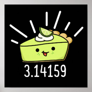 Wiskunde Pi Nummer Funny Pie Dark BG Poster