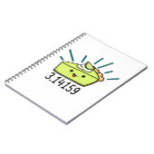 Wiskunde Pi Nummer Funny Pie Pun Notitieboek (Linkerzijde)