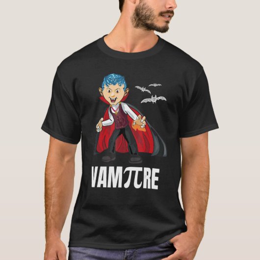 Wiskunde Pi Vampire Draculas Halloween wiskundige T-shirt (Voorkant)