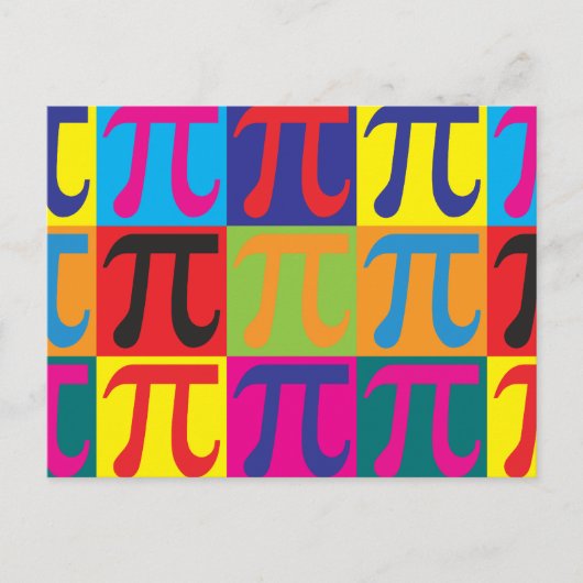 Wiskunde Pop Art Briefkaart (Voorkant)