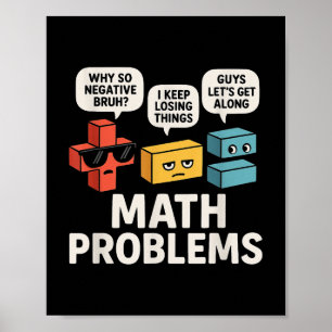 Wiskunde problemen symboliseert grappige leerkrach poster
