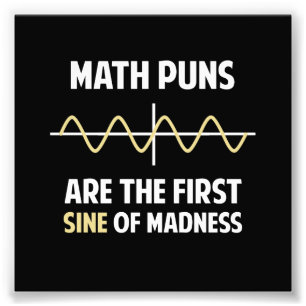 Wiskunde Puns First Sine of Madness Foto Afdruk