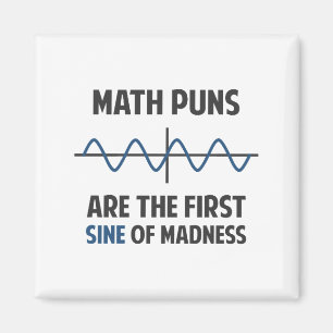Wiskunde Puns First Sine of Madness Magneet